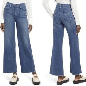 MOTHER THE TOMCAT ROLLER RAW HEM WIDE LEG JEANS LOVE ME TILL TOMORROW